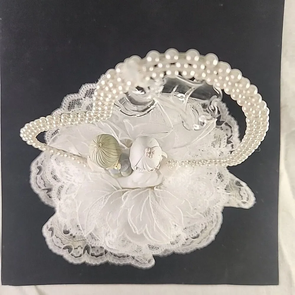 Cake Topper Precious Moments Wedding Anniversary Shower Made In Hong Kong Pearls